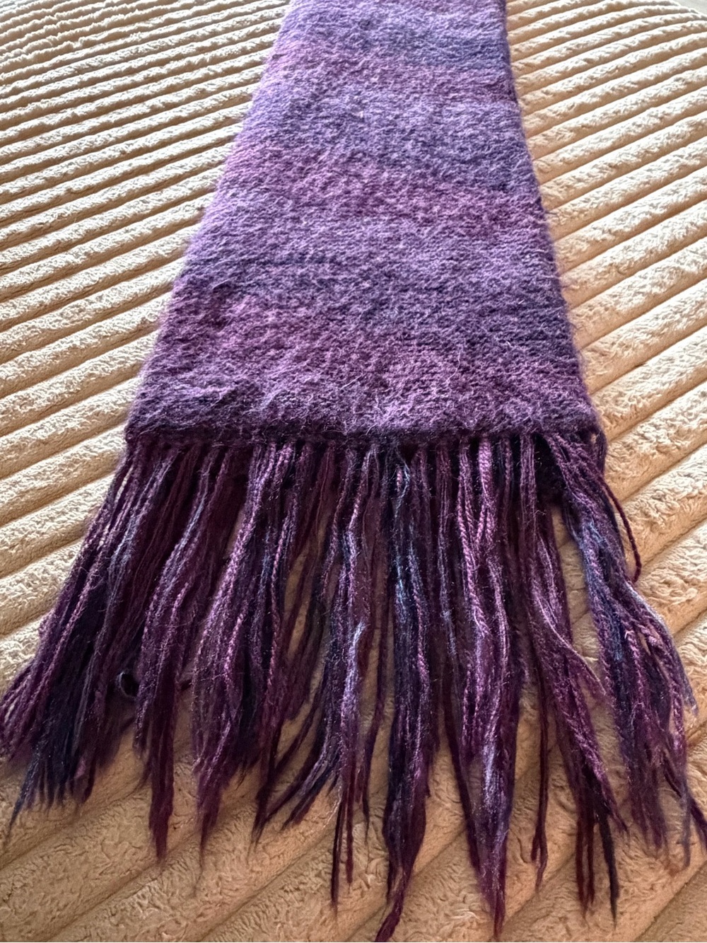 Amao Alpaca Fringe Purple Women's Scarf - 100% alpaca
